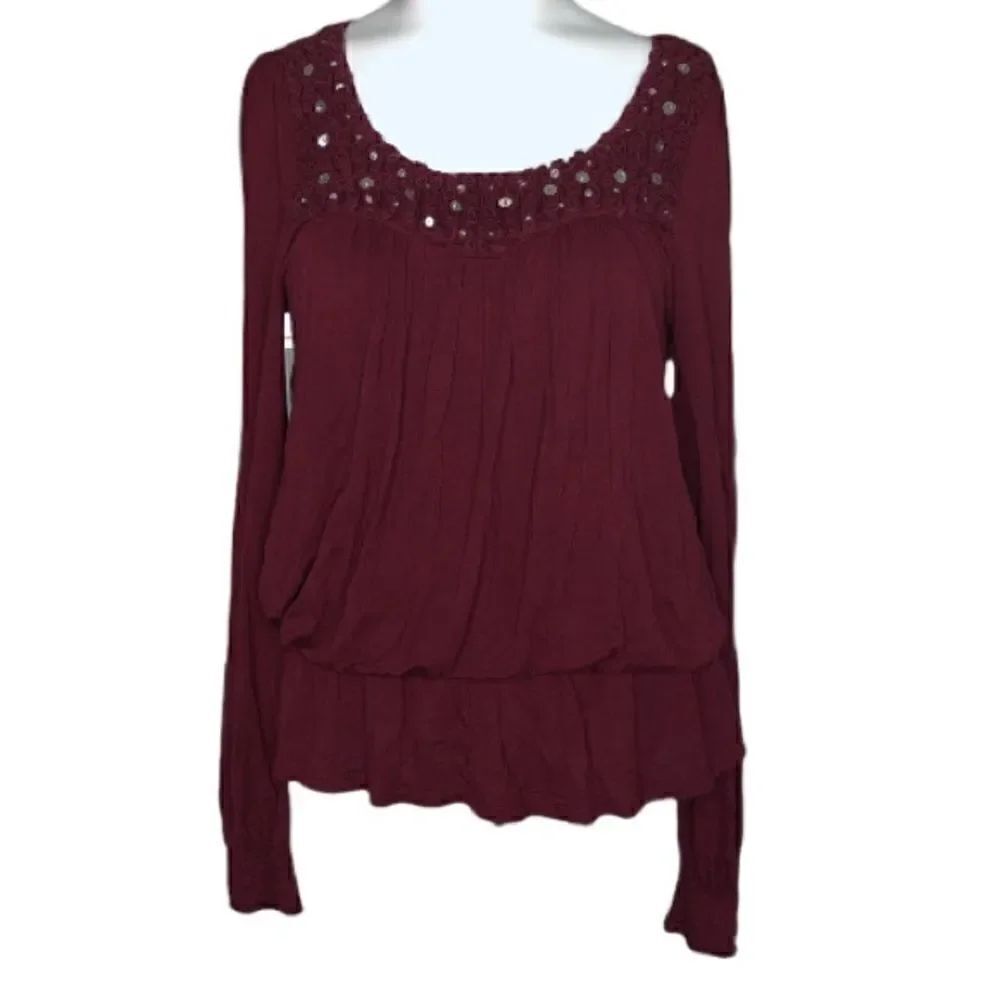RXB size small burgundy long sleeve top